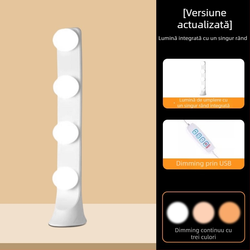 Lumină LED de birou pentru live streaming și fotografie - 10W, 5V/2A, trei temperaturi ale culorii, design integrat cu un singur rând