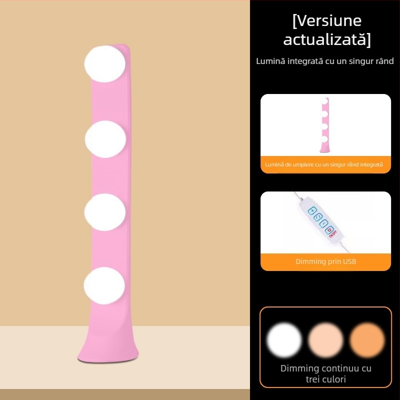 Lumină LED de birou pentru live streaming și fotografie - 10W, 5V/2A, trei temperaturi ale culorii, design integrat cu un singur rând