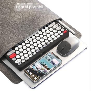 Set Bluetooth fără fir tastatură și mouse, reîncărcabil, interfețe USB pentru tastatură și mouse, senzor optic 1000 dpi, rezistent la apă
