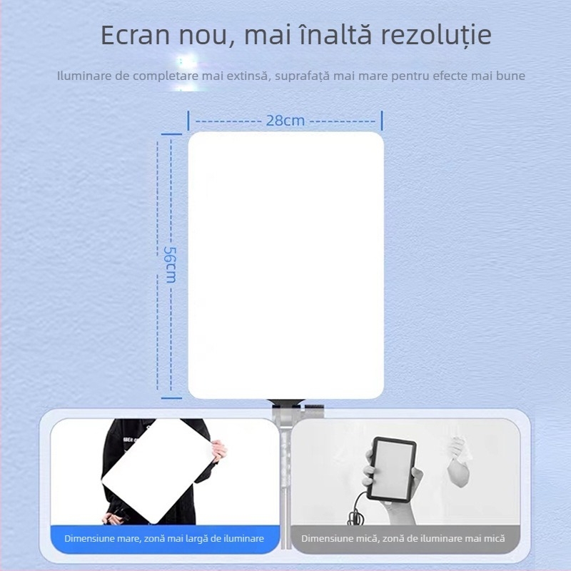 Lumină LED pentru streaming live RL-24, 80W, 220V, sursă LED, trei temperaturi de culoare