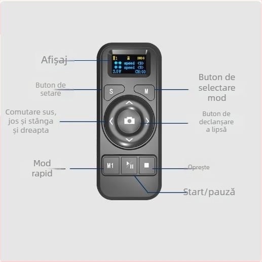 YT1200 Capă pan-tilt electrică cu două axe pentru timelapse și fotografii panoramice, rotație orizontală de 360°, înclinare verticală de 70°, viteză orizontală în 9 trepte, viteză verticală în 9 trepte, greutate 518 g