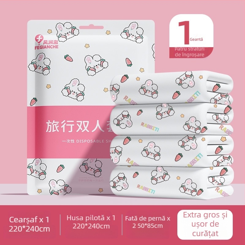 Set de cearșafuri de unică folosință, patru piese, material nețesut imprimat, pentru saloane de înfrumusețare