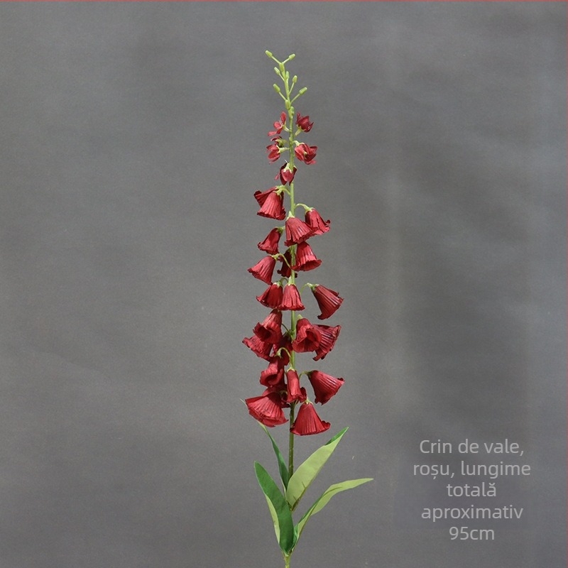 Floare artificial Lily of the Valley, ramură înaltă în stil franțuzesc, decor pentru sala de nunți (Material: Plastic; Proces: Altul; Utilizare: Nuntă, Exterior, Recuzită pentru fotografie)