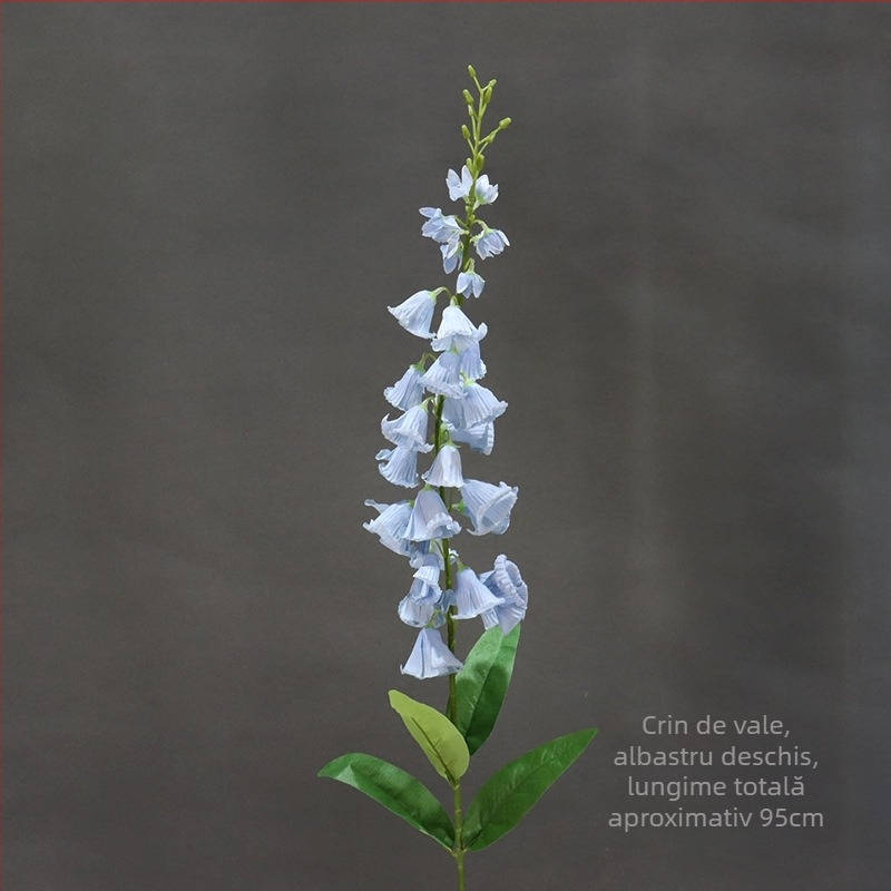 Floare artificial Lily of the Valley, ramură înaltă în stil franțuzesc, decor pentru sala de nunți (Material: Plastic; Proces: Altul; Utilizare: Nuntă, Exterior, Recuzită pentru fotografie)