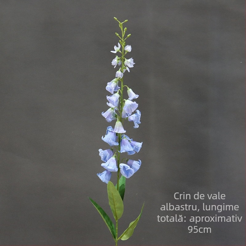 Floare artificial Lily of the Valley, ramură înaltă în stil franțuzesc, decor pentru sala de nunți (Material: Plastic; Proces: Altul; Utilizare: Nuntă, Exterior, Recuzită pentru fotografie)