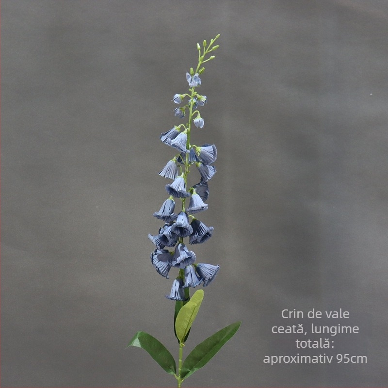 Floare artificial Lily of the Valley, ramură înaltă în stil franțuzesc, decor pentru sala de nunți (Material: Plastic; Proces: Altul; Utilizare: Nuntă, Exterior, Recuzită pentru fotografie)