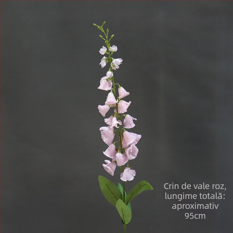 Floare artificial Lily of the Valley, ramură înaltă în stil franțuzesc, decor pentru sala de nunți (Material: Plastic; Proces: Altul; Utilizare: Nuntă, Exterior, Recuzită pentru fotografie)