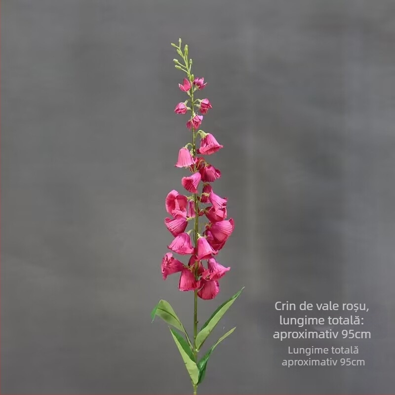 Floare artificial Lily of the Valley, ramură înaltă în stil franțuzesc, decor pentru sala de nunți (Material: Plastic; Proces: Altul; Utilizare: Nuntă, Exterior, Recuzită pentru fotografie)