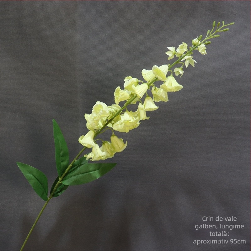 Floare artificial Lily of the Valley, ramură înaltă în stil franțuzesc, decor pentru sala de nunți (Material: Plastic; Proces: Altul; Utilizare: Nuntă, Exterior, Recuzită pentru fotografie)