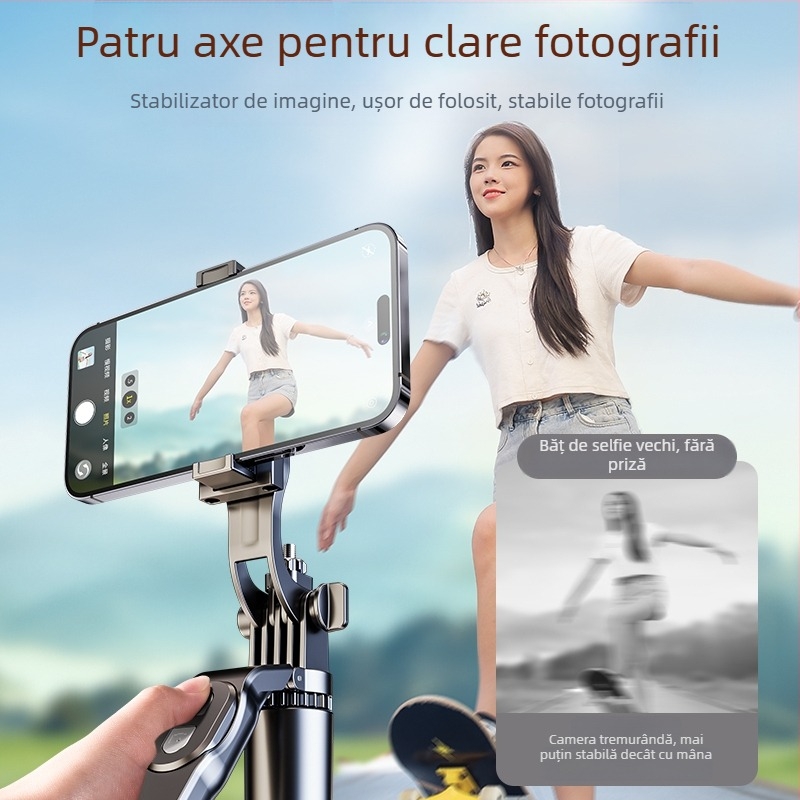Trepied pentru selfie Z17 – suport pentru telefon și cameră, din oțel inoxidabil, telecomandă Bluetooth, iluminare de completare, stabilizare