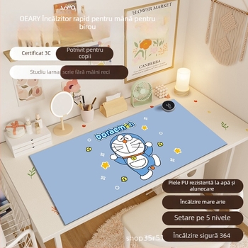 Padă încălzită pentru birou, cu strat de încălzire din aluminiu, 220V, 80W, control inteligent al temperaturii, Kairu Shark