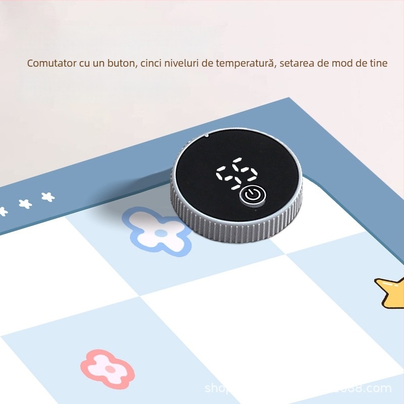 Padă încălzită pentru birou, cu strat de încălzire din aluminiu, 220V, 80W, control inteligent al temperaturii, Kairu Shark