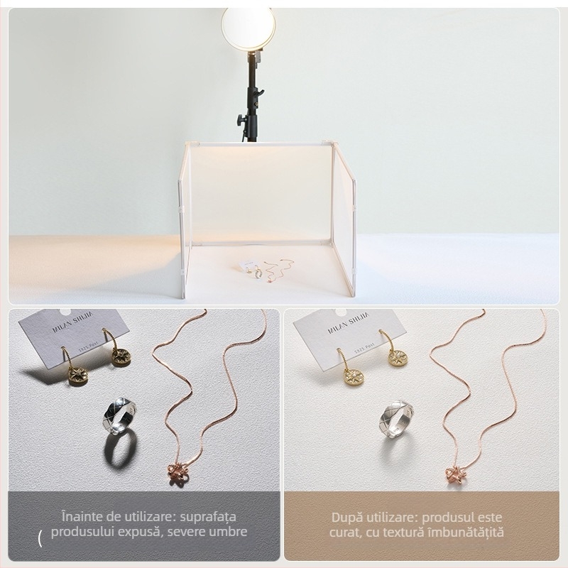 Ecran difuzor de lumină pentru fotografiere în picioare — accesorii pentru bijuterii și inele, obiecte mici reflexive, fotografie de mâncare, Brand: Light and Shadow Stars