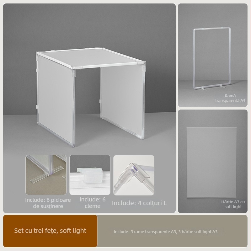 Ecran difuzor de lumină pentru fotografiere în picioare — accesorii pentru bijuterii și inele, obiecte mici reflexive, fotografie de mâncare, Brand: Light and Shadow Stars