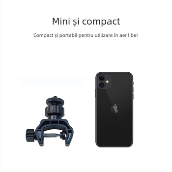Suport universal pentru telefon mobil pentru transmisiuni live, cu țeavă rotundă, clemă retractabilă puternică și clemă de extindere | ABS plastic, sarcină de până la 5 kg