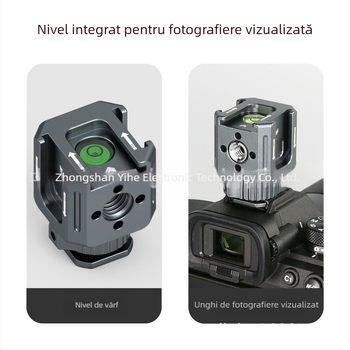 Suport cu trei capete pentru camere fără oglindă, din aliaj de aluminiu, bază pan-tilt și suport extern pentru hot shoe