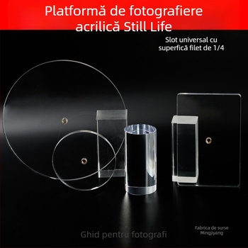 Tavă acrilică pentru fotografie cu stativ de iluminare