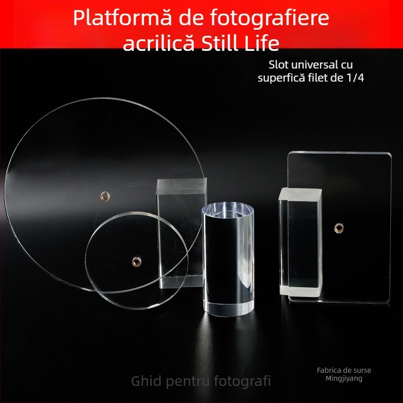 Tavă acrilică pentru fotografie cu stativ de iluminare