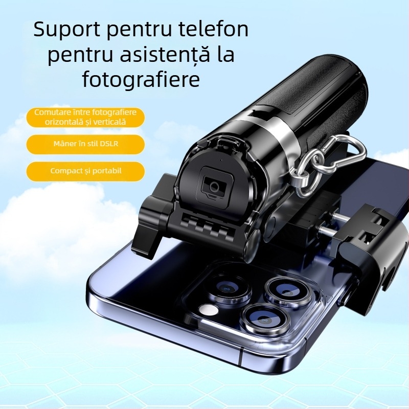 Monopod pentru selfie M1 Mini, extensibil, Bluetooth, stabilizare anti-vibrații, iluminare auxiliară, suport de masă pentru streaming