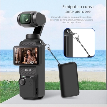 Set husă protecție din silicon pentru DJI Pocket 3 – include corp, capac obiectiv, protecție ecran, mâner filetat și mâner baterie