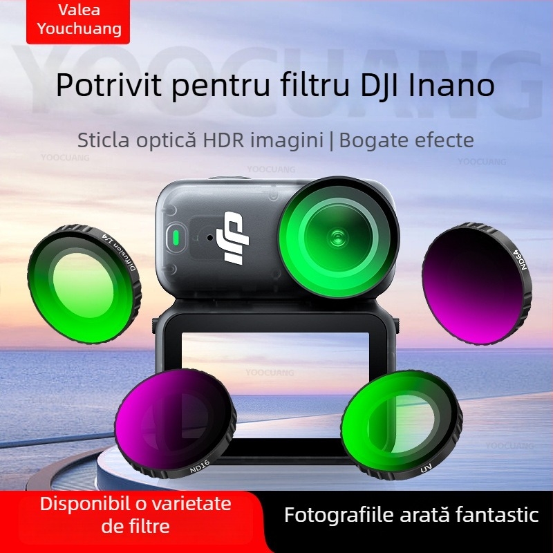 Kit de filtre Yoocuang pentru DJI Osmo Nano: filtre ND64, CPL, UV și PL; construcție din aliaj de aluminiu și sticlă