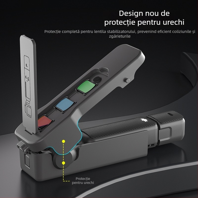 Carcasă de protecție DJI Pocket3 cu capac pentru obiectiv și protecție magnetică (Model: DJI Pocket3; Compatibil cu: DJI Pocket3; Material: PVC; Tipărire logo: Suportat; Brand privat autorizat: Da)