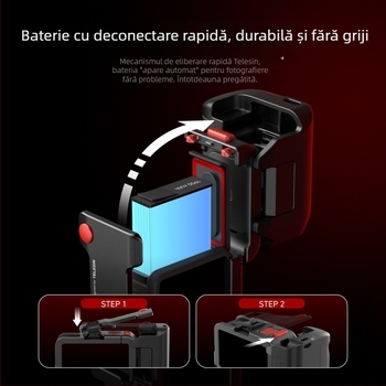 Telesin cușcă din aliaj de aluminiu cu set de mânere pentru DJI Action 3/4/5, fotografie de stradă