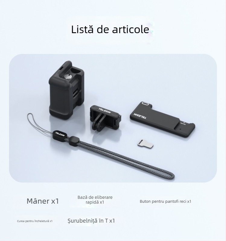 Telesin cușcă din aliaj de aluminiu cu set de mânere pentru DJI Action 3/4/5, fotografie de stradă
