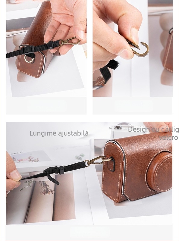 Geantă pentru aparat foto din PU, stil geantă, căptușeală PU, design unisex