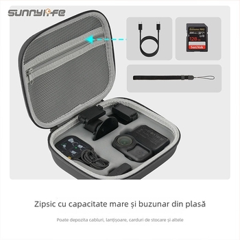 Geantă de depozitare din piele Sunnylife On-b0101 pentru DJI Osmo Nano – compatibilă cu NANO, în stoc, set complet