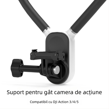 PJ-11 Suport pentru gât pentru camere de acțiune, din silicon, universal compatibil GoPro, DJI Action 4/5/6, Yi