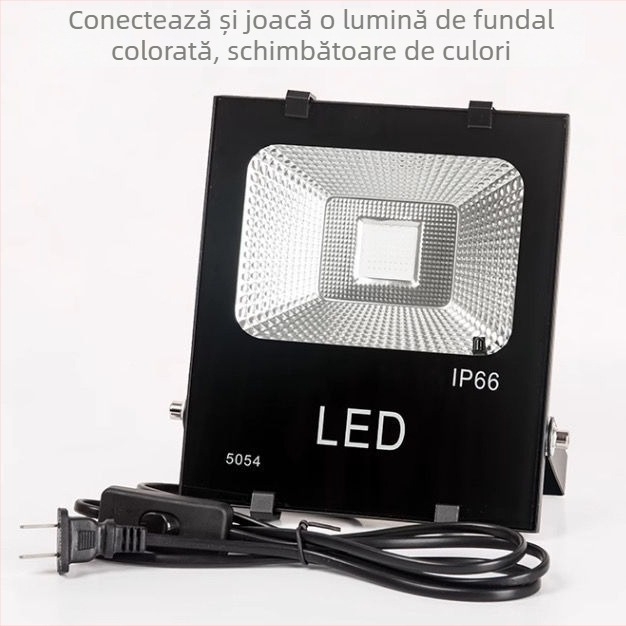 Lumină ambientală RGB pentru streaming live în studio – alimentare AC, montare pe perete, fără control inteligent