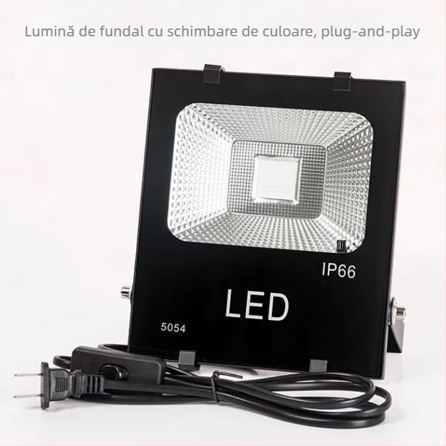 Lumină ambientală RGB pentru streaming live în studio – alimentare AC, montare pe perete, fără control inteligent