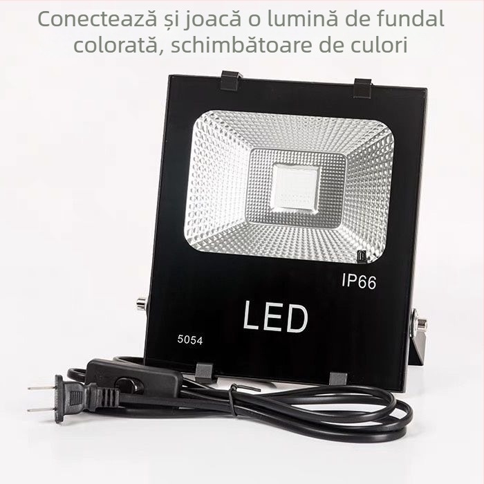 Lumină ambientală RGB pentru streaming live în studio – alimentare AC, montare pe perete, fără control inteligent