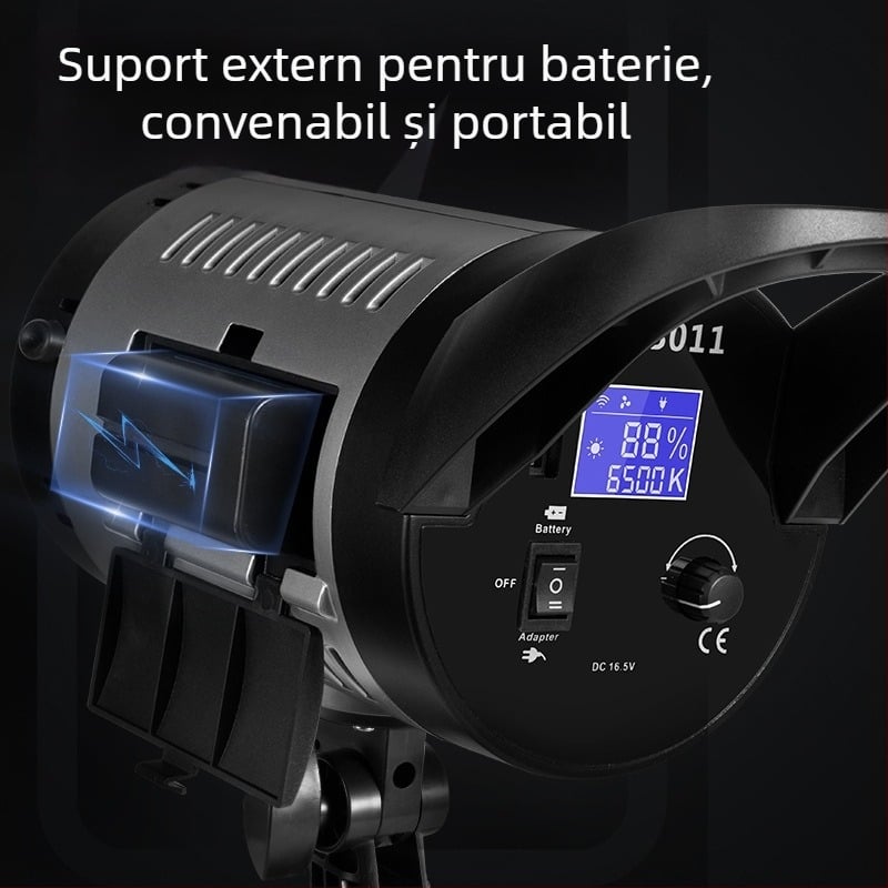 Lampă profesională pentru fotografie, sursă de lumină 200W, 110-220V, dimabilă, reglaj intensitate luminoasă