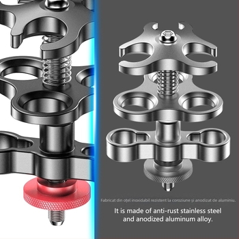 GoPro braț universal de clemă CP-2, aliaj de aluminiu, accesoriu pentru fotografie subacvatică, 90 g