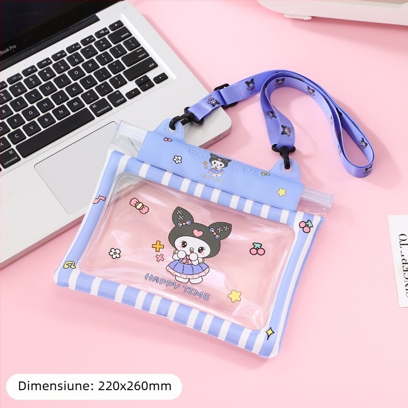 Geantă impermeabilă de talie pentru telefon cu cameră de aer și depozitare sigilată în trei straturi, PVC material, capacitate mare; potrivită pentru înot, drumeții, scufundări, rafting și călătorii.