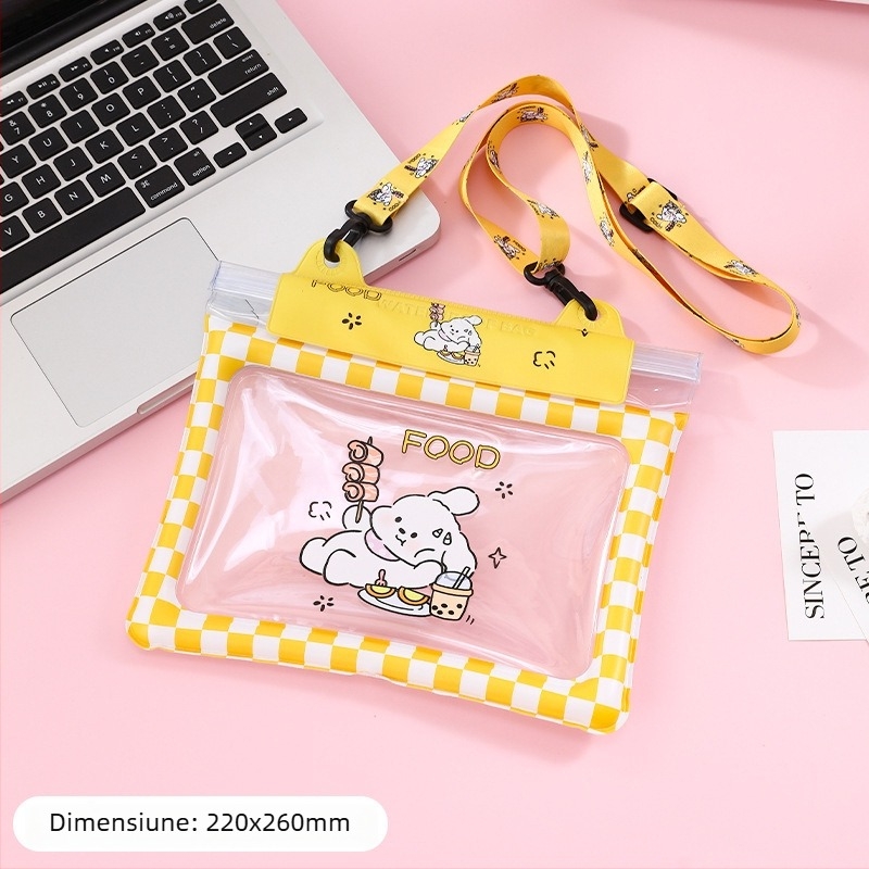 Geantă impermeabilă de talie pentru telefon cu cameră de aer și depozitare sigilată în trei straturi, PVC material, capacitate mare; potrivită pentru înot, drumeții, scufundări, rafting și călătorii.