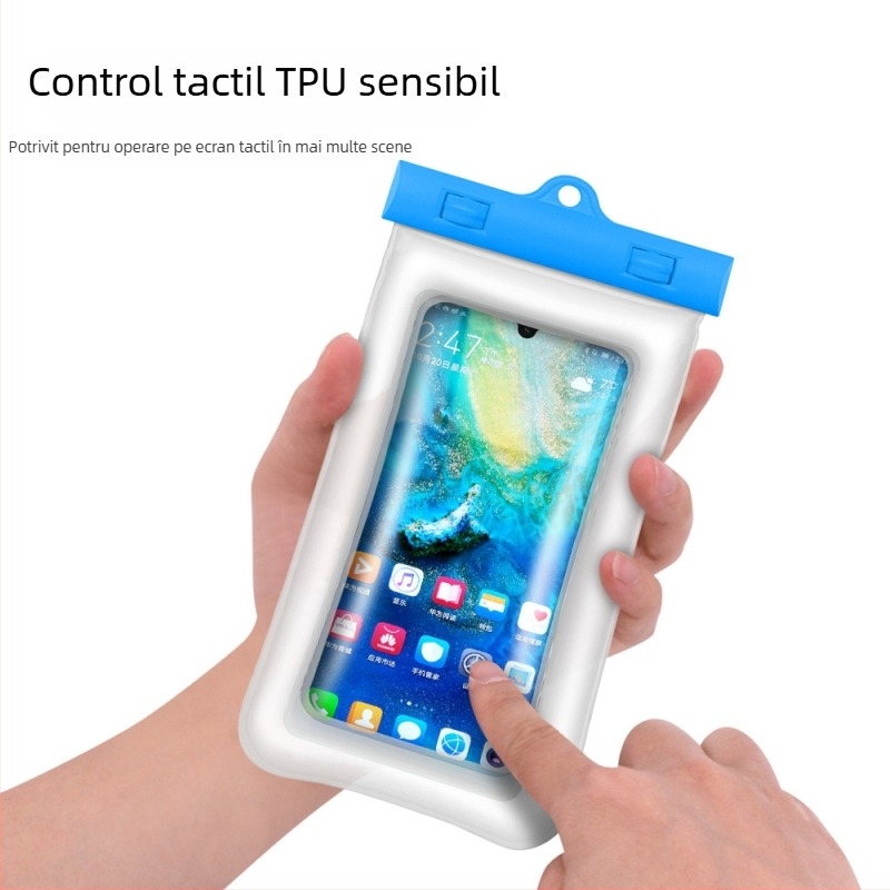 Geantă TPU impermeabilă pentru telefon, pentru înot și parcuri acvatice, husă plutitoare gonflabilă