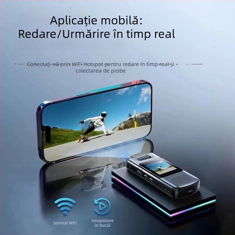 Recorder portabil de video cu Wi-Fi, 8K Ultra-Definiție, previzualizare în timp real și înregistrare
