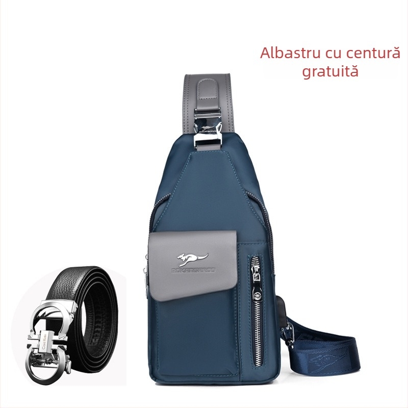 Geantă de piept pentru bărbați - țesătură Oxford, impermeabilă, model 8203, Dusen Kangaroo
