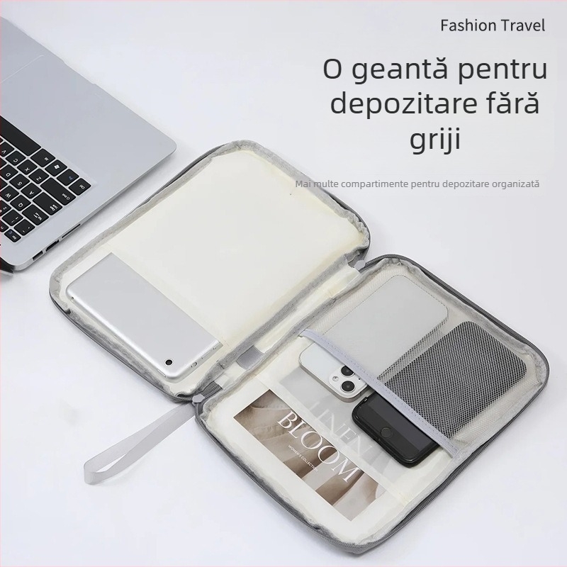 Geantă digitală - stil geantă de mână, material Oxford, impermeabilă, rezistentă la uzură, pentru călătorii, organizator cabluri și accesorii