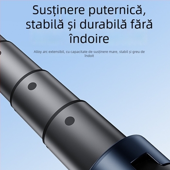 Selfie stick pentru telefon cu stabilizator anti-șoc Quadpod | Material: ABS + aliaj de aluminiu / oțel inoxidabil | Telecomandă inclusă | Bluetooth | Lumină de completare