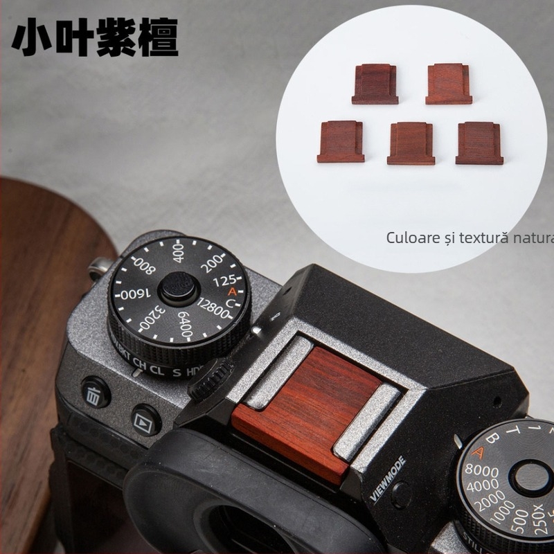 Capac din lemn pentru hot shoe Fuji camere (XH2, XT5, X100VI, XT30, XT4, XS20, XT50, XM5, XE4) – prelucrare OEM; ambalaj: pungă Ziplock, pungă cu bule, cutie