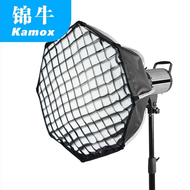 Kamox set foto, octagonal soft light box cu LED 55/65/90 cm, structură metalică