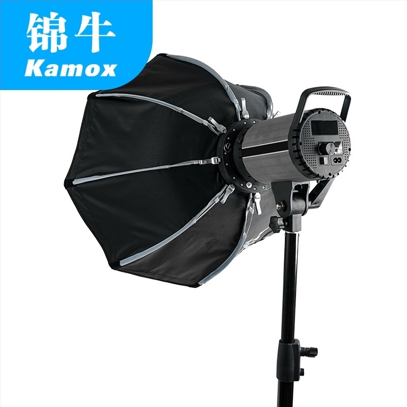 Kamox set foto, octagonal soft light box cu LED 55/65/90 cm, structură metalică