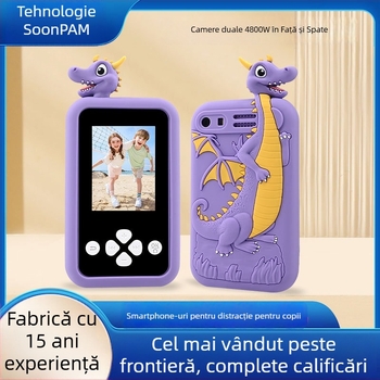 Cameră pentru copii cu două camere, pentru fotografii și videoclipuri, ecran LCD de 2,4 inch, stocare TF Card, model KDC-0027A, autonomie baterie 1–3 ore