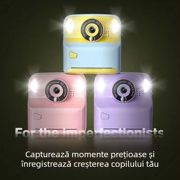 Cameră digitală cu imprimare instantanee, model X6D, ecran LCD 2,4 inchi, stocare TF Card, rezoluție 4800 pixeli, baterie 1000 mAh