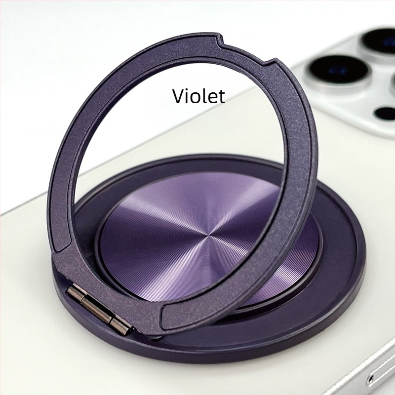 Suport pentru telefon cu rotire de 360° din aliaj de aluminiu, ultra-subțire, pliabil, pentru birou și montaj magnetic pentru mașină