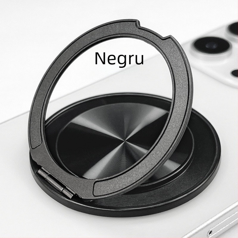 Suport pentru telefon cu rotire de 360° din aliaj de aluminiu, ultra-subțire, pliabil, pentru birou și montaj magnetic pentru mașină